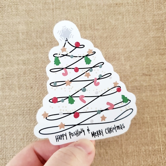 LB049 STICKERS Merry Poshmas Custom Poshmark Holiday Stickers Perosnalizable - Picture 7 of 8